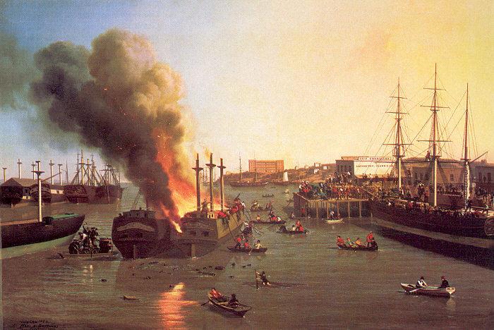 Nahl, Charles Christian Fire in San Francisco Bay China oil painting art